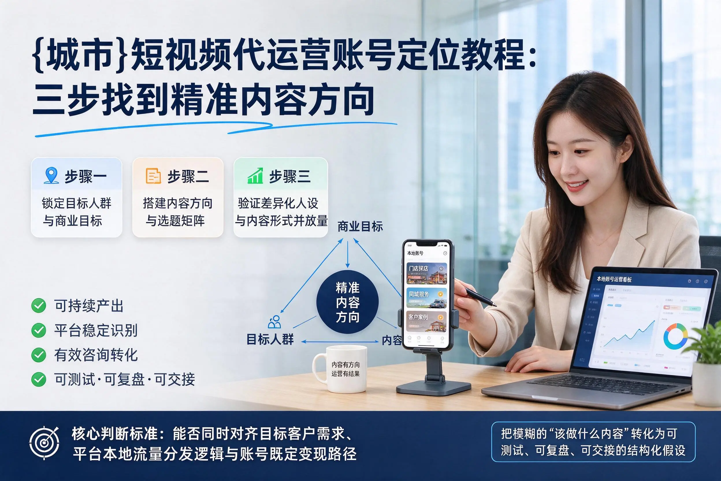 珠海短视频代运营账号定位教程:三步找到精准内容方向