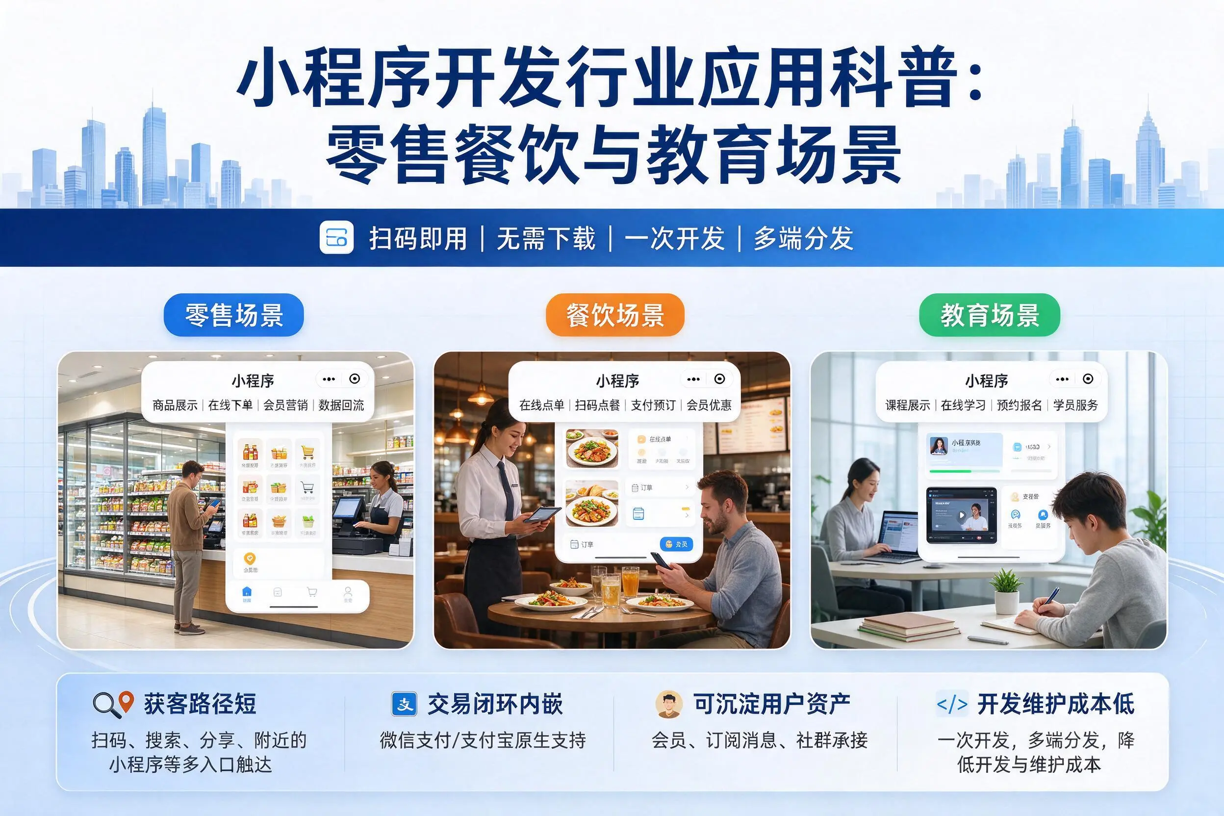 珠海小程序开发行业应用科普:零售餐饮与教育场景