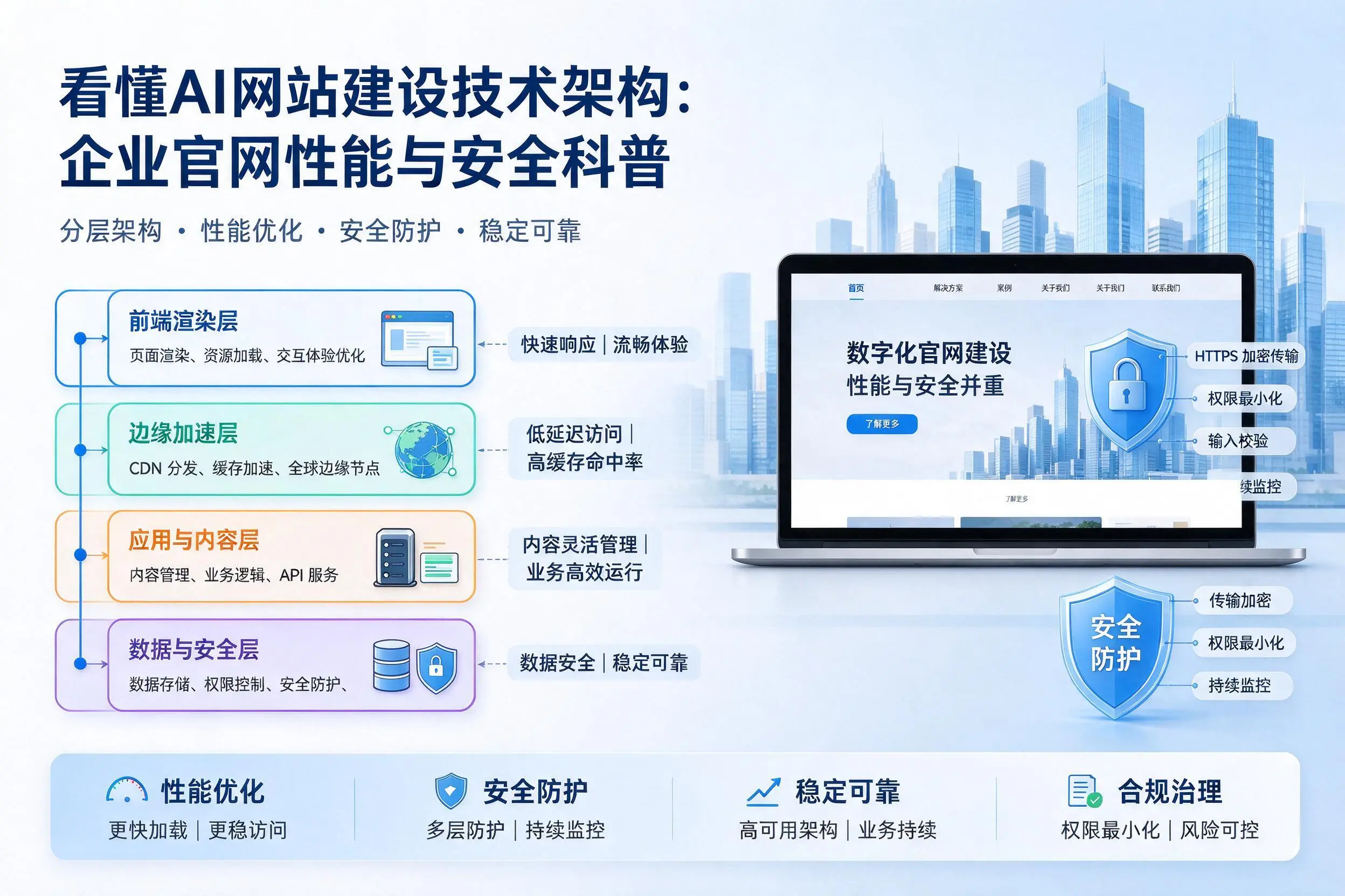看懂AI网站建设技术架构:珠海企业官网性能与安全科普